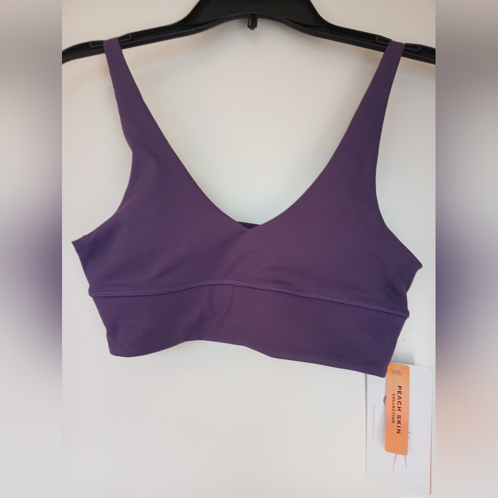 X by Gottex Peach Skin Collection Purple Sports Bra Size Medium